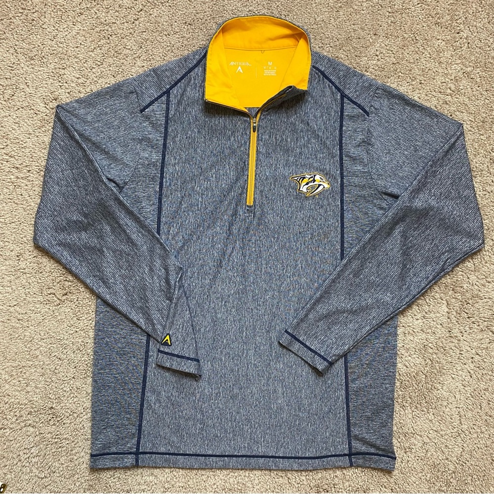 NHL Nashville Predators Antigua 1/4 Zip Long Sleeve